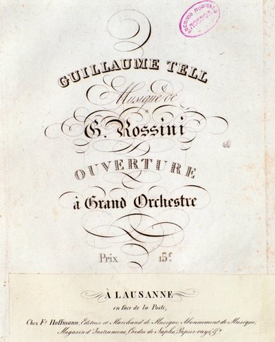 Strona partytury uwertury Wilhelma Tella, opera Gioacchino Rossiniego autorstwa Unknown artist