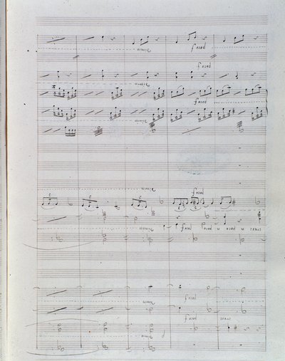 Strona z nutami do Waverley opus 1, uwertura Hectora Berlioza autorstwa Unknown artist