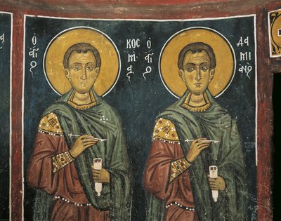 Obrazy św. Kosmy ze św. Damianem, kościół Panagia Ties Asinou, Nikitart, Cypr autorstwa Unknown artist
