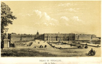Pałac wersalski, widok na ogród z 1857 roku. autorstwa Unknown artist