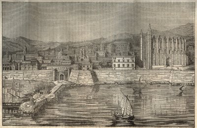 Palma de Majorca, Majorka (Majorca), Baleary - grawerowanie 1837 autorstwa Unknown artist