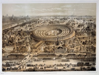 Panoramiczny widok na Wystawę Światową 1867 w Paryżu. Paryż, Muzeum Carnavalet autorstwa Unknown artist