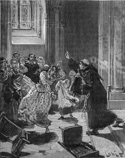 Paryż, Kościół św. Rycina XIX wieku. W „Histoire de France” Julesa Micheleta autorstwa Unknown artist