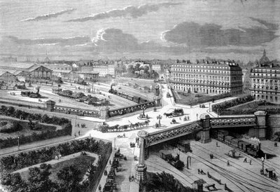 Paryż, nowe miejsce Europy na zachodnich kolejach. 1868. Rycina XIX wieku. autorstwa Unknown artist
