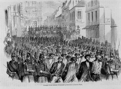 Przejście przez Paryż kolumny powstańców jenieckich, rewolucja 1848 r. autorstwa Unknown artist