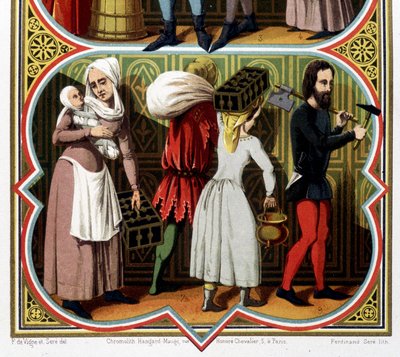Ludzie średniowiecza - w „Sztuce sumarycznej, historii stroju i mebli”” autorstwa Unknown artist