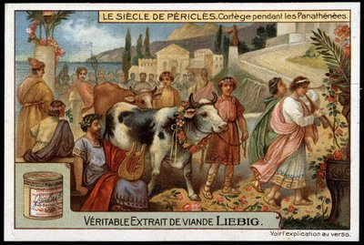 Perykles w. (495-429 p.n.e.): orszak podczas panatenów - chromolitografia Liebiga autorstwa Unknown artist