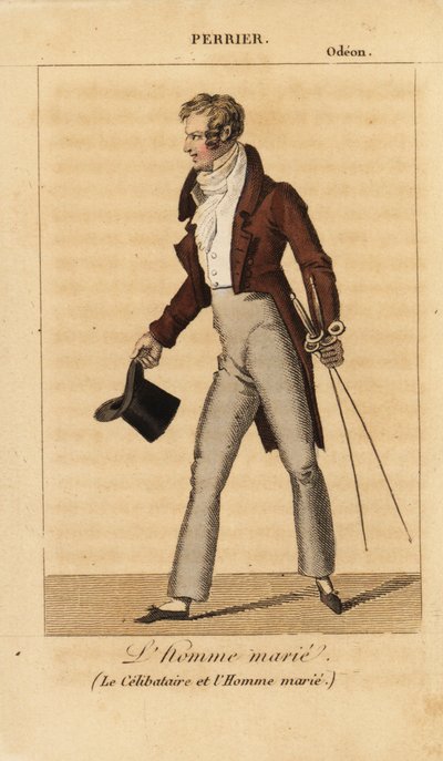 Perrier jako Dupont, Żonaty, w Samotnym i żonatym przez Alexis-Jacques-Marie Wafflard w Odeonie autorstwa Unknown artist