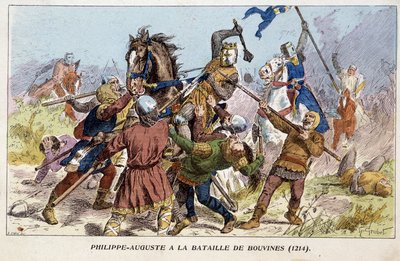 Philippe-Auguste (Philippe Auguste) w bitwie pod Bouvines (1214). autorstwa Unknown artist