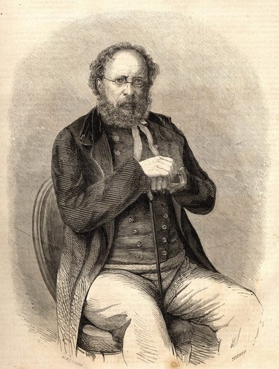 Pierre Joseph Proudhon (1809 - 1865). Francuski teoretyk socjalistyczny, prekursor anarchizmu. Grawer z 1865 r. Kolekcja Bianchetti autorstwa Unknown artist