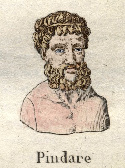 Pindare (518-v. 438 pne), grecki poeta operowy. autorstwa Unknown artist