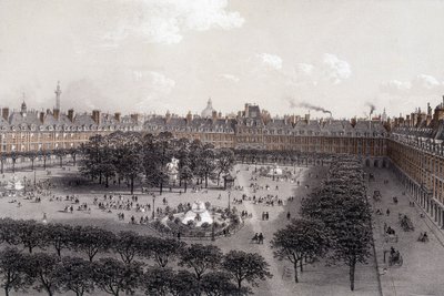 Place Royale (obecnie Place des Vosges) w Paryżu pod koniec XIX wieku. autorstwa Unknown artist