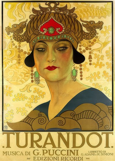 Plakat do opery Turandot w Teatro alla Scala. 1926 autorstwa Unknown