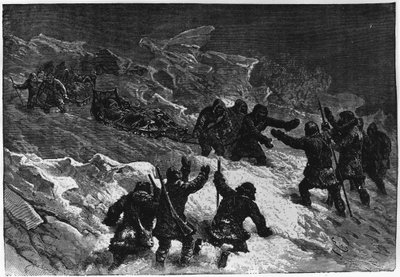 Biegun północny: Spotkanie sań Markham - Nares Georges S., Podróż na Morze Polarne, Paryż: Hachette autorstwa Unknown artist