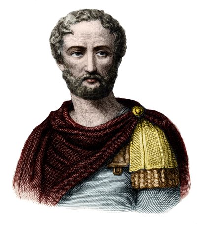 Pliniusz Starszy (23-79) - Portret Gajusza Pliniusza Secundusa Starszego (Pliniusza Starszego) (Plinio il Vecchio) (23-79), przyrodnika i pisarza łacińskiego. Rycina XIX wieku. Prywatna kolekcja. autorstwa Unknown artist