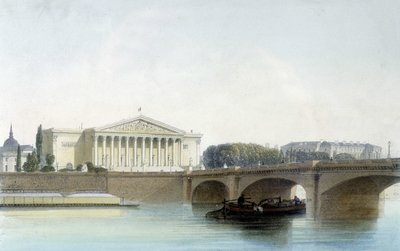 Pont de la Concorde, litografia Aubruna, św. 19 wiek. autorstwa Unknown artist