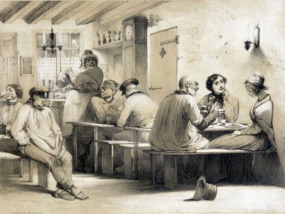 Popularny hostel „Le Carpet Franc”. Ilustracja XIX wieku. autorstwa Unknown artist