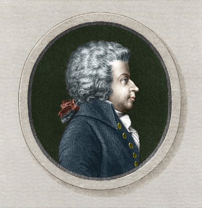 Portret Wolfganga Amadeusza Mozarta (1756-1791) - graw. 19 wiek autorstwa Unknown artist