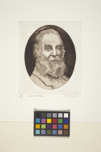 Portret Walta Whitmana (atrament, druk) autorstwa Unknown artist