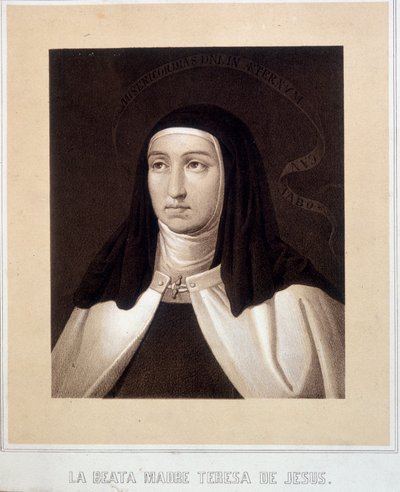 Portret w popiersiu św. Teresy od Jezusa (lub św. Teresy z Avila) (1515-1582), grawer autorstwa Unknown artist