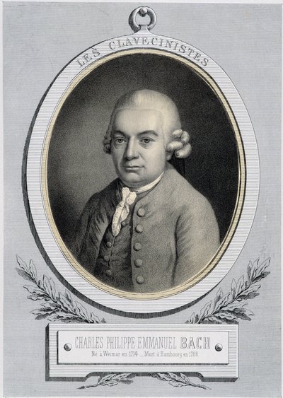 Portret w medalionie Karola Filipa Emmanuela Bacha (1714-1788), syna Jeana Sebastiena Bacha, b.d. XIX w. autorstwa Unknown artist