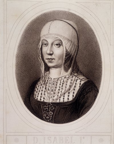 Portret w medalionie Izabeli I Katoliczki lub Kastylii - grawer autorstwa Unknown artist