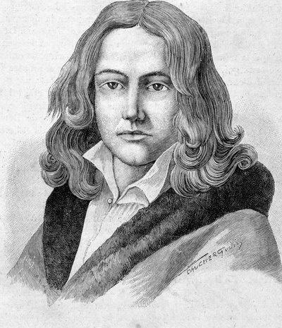 Portret Adelberta von Chamisso jest niemieckim poetą i botanikiem narodowości francuskiej (1781 - 1838) - w „” Les Contemporains””, b.d. koniec XIX wieku. autorstwa Unknown artist