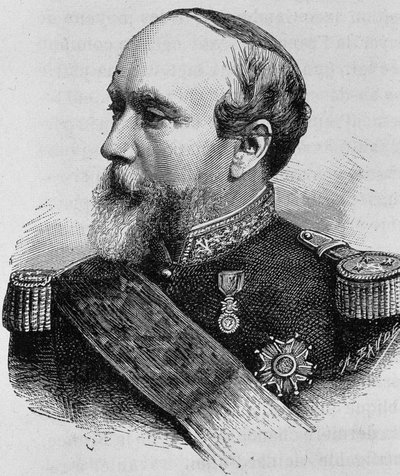 Portret admirała Pothuau (1815-1882). Rycina z końca XIX wieku w „Histoire de France” H. Martina. autorstwa Unknown artist