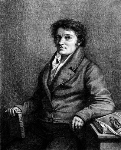 Portret Aloisa (lub Aloysa) Senefeldera (1771-1834), czeskiego pisarza teatralnego, wynalazcy litografii. autorstwa Unknown artist