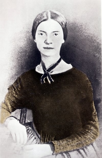 Portret amerykańskiej poetki Emilii Dickinson (1830-1886) z fotografii ok. 1846-1847 autorstwa Unknown artist
