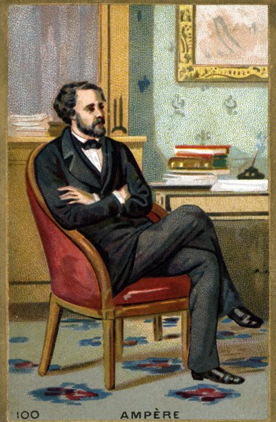 Portret André-Marie Ampere (1775 - 1836) francuskiego fizyka. Chromolitografia XIX wieku. autorstwa Unknown artist