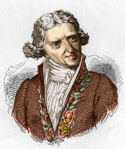 Portret Antoine Augustina Parmentiera (1737 - 1813), francuskiego aptekarza wojskowego i agronoma. Grawerunek z 1845 roku. autorstwa Unknown artist
