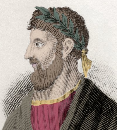 Portret Apolloniosa z Tyany (Apollonius) (16 ap. JC-98/98 ap. JC), filozof grecki. Rycina XIX wieku. autorstwa Unknown artist