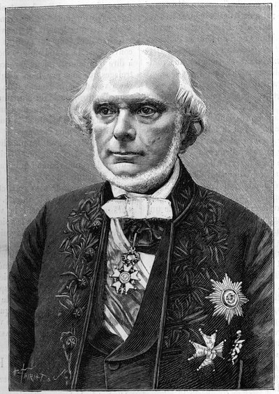 Portret Armanda de Quatrefages de Breau (1810-1892), francuskiego przyrodnika i antropologa. (Z fotografii Charlesa Gallota). Grawerowanie w „”Nature: przegląd nauk i ich zastosowań w sztuce i przemyśle”” z 23 stycznia 1892 r. autorstwa Unknown artist