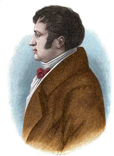 Portret Augusta Whilhelma von Schlegla (1767-1845), niemieckiego filozofa, krytyka, orientalisty, tłumacza i teoretyka ruchu romantycznego. autorstwa Unknown artist