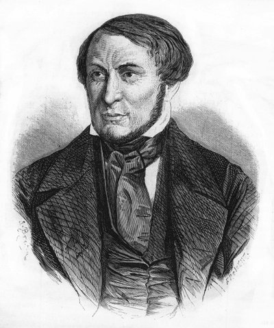 Portret Auguste Barbiera (1805 - 1882), francuskiego pisarza. grawerunek z 1870 roku. autorstwa Unknown artist