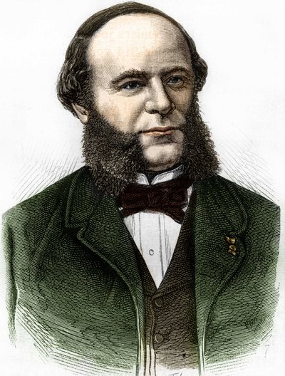 Portret Auguste Pouyer-Quertier (Pouyer Quertier) (1820 - 1891). Rycina z końca XIX wieku. autorstwa Unknown artist