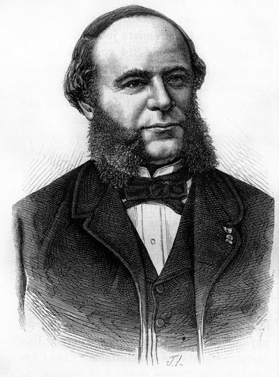 Portret Auguste Pouyer-Quertier (Pouyer Quertier) (1820 - 1891). Rycina z końca XIX wieku w „Histoire de France” H. Martina. autorstwa Unknown artist