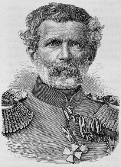 Portret barona von Manteuffla. Rycina z końca XIX wieku w „Histoire de France” H. Martina. autorstwa Unknown artist