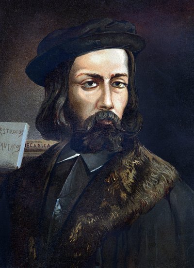 Portret Blasco de Garay, hiszpańskiego inżyniera z XVI wieku. z „Nauka i jej ludzie Louisa Figuiera”” Barcelona 1881 autorstwa Unknown artist