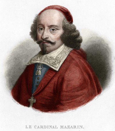 Portret kardynała Julesa Mazarina (1602-1661) grawerowanie autorstwa Unknown artist