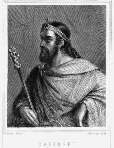Portret Cariberta (? -?), Króla Paryża (561 - 567) - w „Histoire des Français” Lavallée, rycina, sd. autorstwa Unknown artist