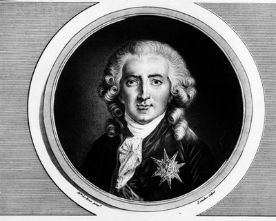 Portret Karola Alexandre de Calonne (1734-1802). Grawer w „”Kompletny zbiór obrazów historycznych rewolucji francuskiej, w trzech tomach.””” 1804. autorstwa Unknown artist