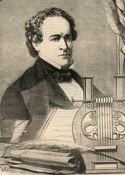 Portret Charlesa Antona (1797-1867), amerykańskiego profesora. Grawerowanie w „Ilustrowanych wiadomościach londyńskich” z 23 stycznia 1858 r. autorstwa Unknown artist