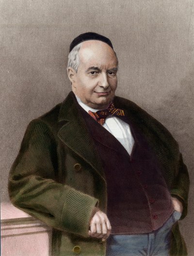 Portret Charlesa Auguste Sainte Beuve (1804-1869), francuskiego pisarza. Rycina XIX wieku. Prywatna kolekcja. autorstwa Unknown artist