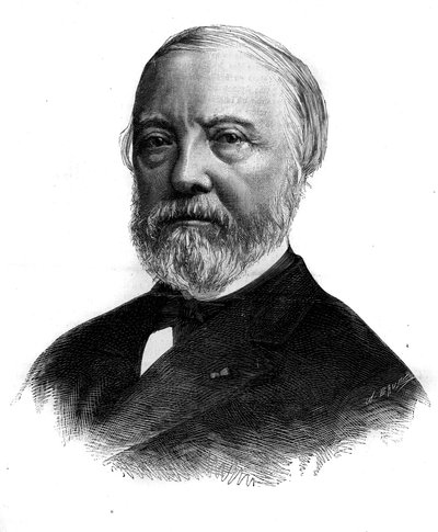 Portret Charlesa Blanca (1813-1882), francuskiego krytyka sztuki i akademika. Grawerowanie paska W „Le Monde Illustré” nr 1294 z dnia 21 stycznia 1882 r. autorstwa Unknown artist