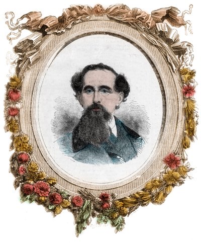 Portret Karola Dickensa (1812-1870) angielskiego powieściopisarza, rycina autorstwa Unknown artist