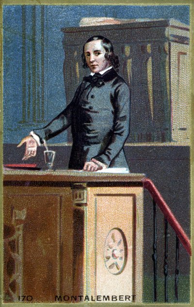Portret Charlesa Forbesa, hrabiego Montalembert (1810 - 1870), francuskiego dziennikarza i polityka. Chromolitografia z końca XIX wieku. autorstwa Unknown artist