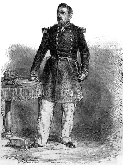 Portret Charles Guillaume Marie Appollinaire Antoine Cousin Montauban, hrabia Palikao (1796-1878) - angielski generał i mąż stanu - grawerowanie autorstwa Unknown artist