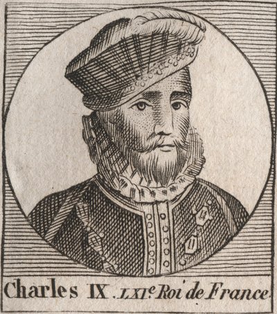 Portret Karola IX (1550-1574), króla Francji - Karola IX króla Francji od 1560 do 1574 - grawerunek z „Instruction sur l
